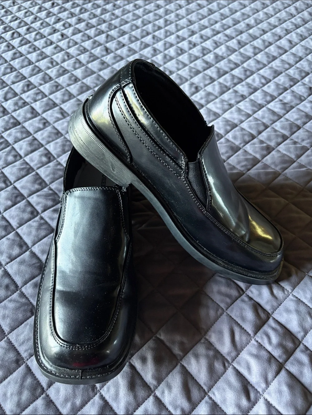 Classic Black Slip-On Dress Shoes Deer Stags 